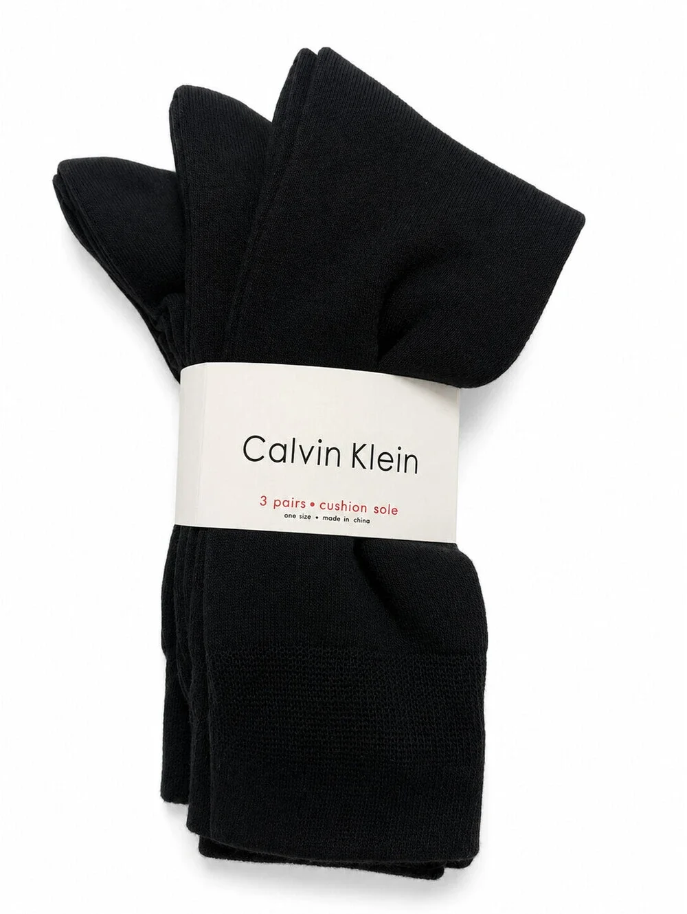 Calvin Klein Men's Socks - Lightweight Cotton Blend Crew (3) 7-12, Black NWT